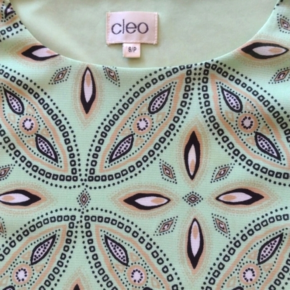 🆕 Pastel Green Paisley Stretch Fully Lined Top w/ Flutter Cap Straps by CLEO!! - Picture 3 of 3